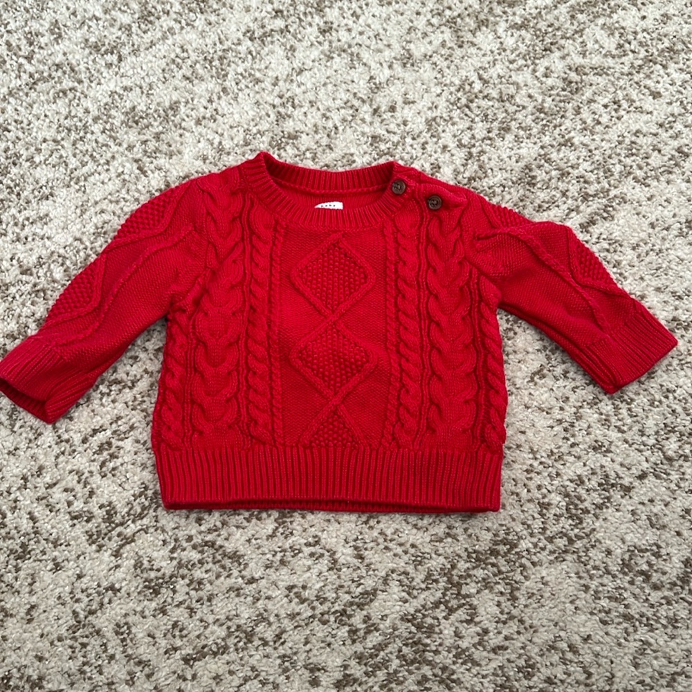 BABY GAP RED Cable Knit Sweater